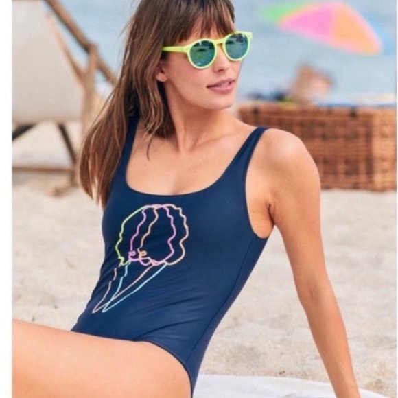 NWOT Aerie One-Piece Swimsuit Neon Ice-cream Cone print XXS - Picture 2 of 6